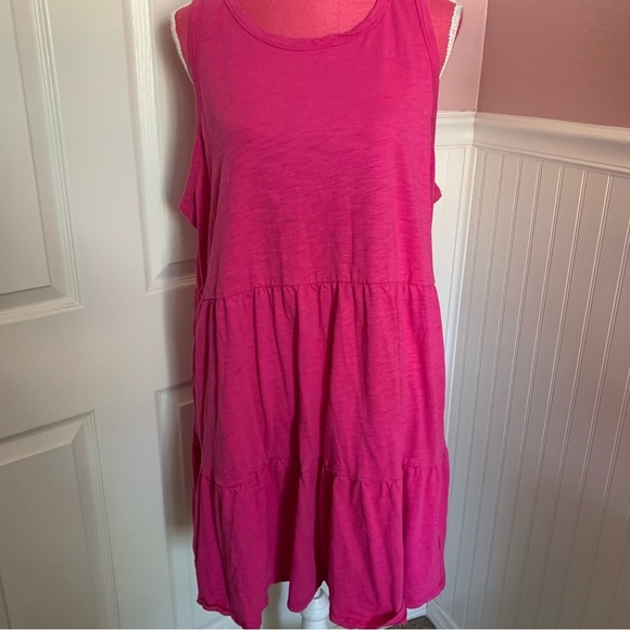 Fuchsia pink Sleeveless GAP Tiered Sundress XXL - Picture 2 of 5